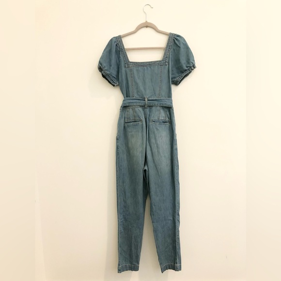 Pilcro and the Letterpress for Anthropologie Waist-tied Denim Jumpsuit. - Picture 5 of 5